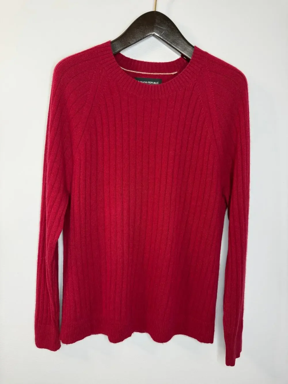 Banana Republic Cashmere Ribbed Crew Neck Sweater Men's L